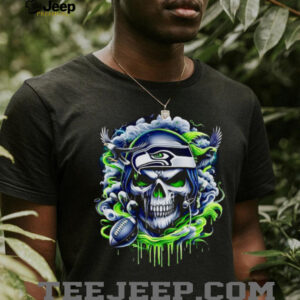 Seahawks Skull & Football Gritty Design Seattle NFL Streetwear Seahawks Skull & Football Gritty Design Seattle NFL Streetwear
