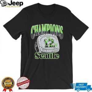 Seattle 12th Man World Champions Super Bowl Ring Design Tee