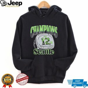 Seattle 12th Man World Champions Super Bowl Ring Design Tee