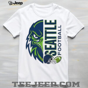 Seattle Football Seahawks Colors Hawk Mascot Helmet Graphic T Shirt