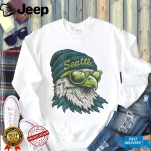 Seattle Osprey Eagle with Sunglasses and Beanie Vintage Style T Shirt Seattle Osprey Eagle with Sunglasses and Beanie Vintage Style T Shirt