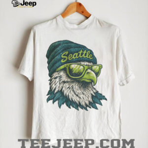 Seattle Osprey Eagle with Sunglasses and Beanie Vintage Style T Shirt
