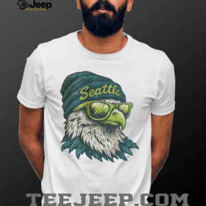 Seattle Osprey Eagle with Sunglasses and Beanie Vintage Style T Shirt