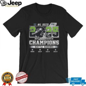 Seattle Seahawks 2025 NFC Conference Champions #1 Seed Four Year Legacy T Shirt