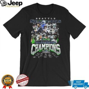 Seattle Seahawks 2025 NFC Conference Champions Roster Signatures Graphic T Shirt