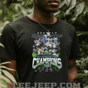 Seattle Seahawks 2025 NFC Conference Champions Roster Signatures Graphic T Shirt