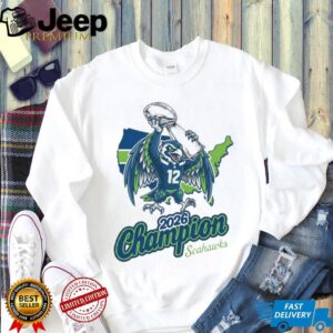 Seattle Seahawks 2026 Super Bowl Champions Trophy Graphic Tee Seattle Seahawks 2026 Super Bowl Champions Trophy Graphic Tee