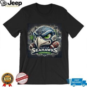 Seattle Seahawks 3D Angry Hawk Mascot Graphic NFL Gameday Shirt