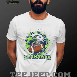Seattle Seahawks Football T Shirt Hawk Talon Paint Splash Graphic