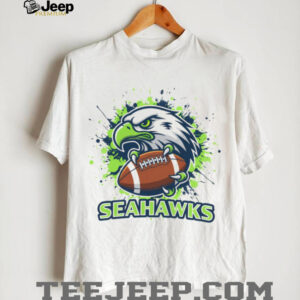 Seattle Seahawks Football T Shirt Hawk Talon Paint Splash Graphic