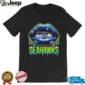 Seattle Seahawks Glitter Lips Graphic NFL Fan Fashion Art