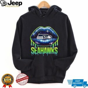 Seattle Seahawks Glitter Lips Graphic NFL Fan Fashion Art