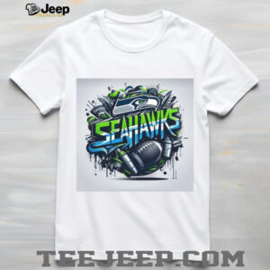 Seattle Seahawks Graffiti Art Style Football Fans Graphic T Shirt