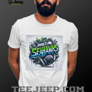Seattle Seahawks Graffiti Art Style Football Fans Graphic T Shirt