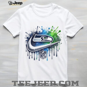 Seattle Seahawks Paint Splatter Swoosh Design Modern NFL Fan Art