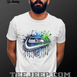 Seattle Seahawks Paint Splatter Swoosh Design Modern NFL Fan Art