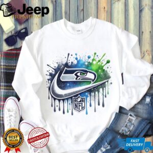 Seattle Seahawks Paint Splatter Swoosh Design Modern NFL Fan Art