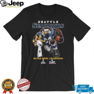 Seattle Seahawks Super Bowl Champions Aggressive Eagle Mascot Graphic Tee Seattle Seahawks Super Bowl Champions Aggressive Eagle Mascot Graphic Tee