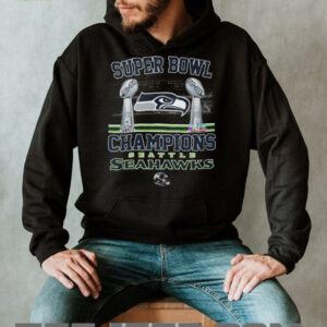 Seattle Seahawks Super Bowl Champions Dual Trophy XLVIII & LX T Shirt Seattle Seahawks Super Bowl Champions Dual Trophy XLVIII & LX T Shirt