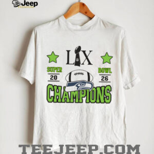 Seattle Seahawks Super Bowl LX 2026 Champions Minimalist Trophy Tee