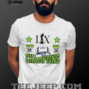 Seattle Seahawks Super Bowl LX 2026 Champions Minimalist Trophy Tee