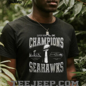 Seattle Seahawks Super Bowl LX Champions 2026 Commemorative Trophy T Shirt Seattle Seahawks Super Bowl LX Champions 2026 Commemorative Trophy T Shirt