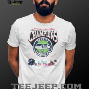 Seattle Seahawks Super Bowl LX Champions 2026 Helmet Matchup White T Shirt Seattle Seahawks Super Bowl LX Champions 2026 Helmet Matchup White T Shirt