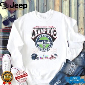 Seattle Seahawks Super Bowl LX Champions 2026 Helmet Matchup White T Shirt