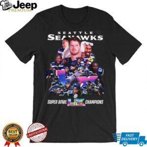 Seattle Seahawks Super Bowl LX Champions 2026 Roster Player Montage Tee