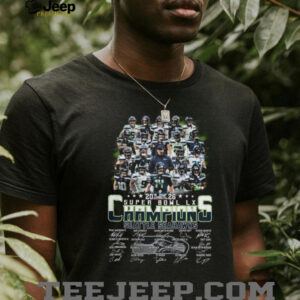 Seattle Seahawks Super Bowl LX Champions 2026 Team Roster & Signatures Tee Seattle Seahawks Super Bowl LX Champions 2026 Team Roster & Signatures Tee