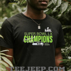 Seattle Seahawks Super Bowl LX Champions Emerald City Black T Shirt Seattle Seahawks Super Bowl LX Champions Emerald City Black T Shirt