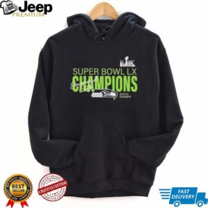 Seattle Seahawks Super Bowl LX Champions Emerald City Black T Shirt