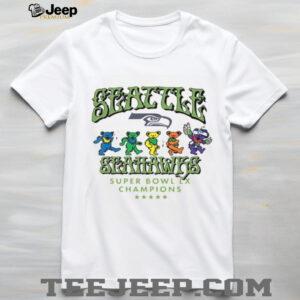 Seattle Seahawks Super Bowl LX Champions Grateful Dead Dancing Bears T Shirt