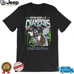 Seattle Seahawks Super Bowl LX Champions Mickey Mouse Football Graphic T Shirt
