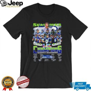 Seattle Seahawks Super Bowl LX Champions Team Roster & Coach Signature Tee Seattle Seahawks Super Bowl LX Champions Team Roster & Coach Signature Tee