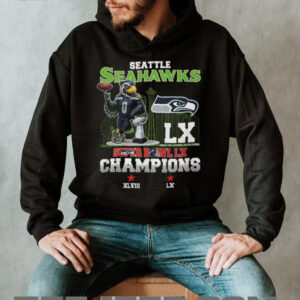Seattle Seahawks Super Bowl LX Champions Trophy Skyline T Shirt Seattle Seahawks Super Bowl LX Champions Trophy Skyline T Shirt