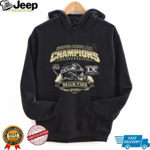 Seattle Seahawks Super Bowl LX MOB Ties 2026 Champions Black T Shirt