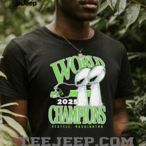 Seattle Washington World Champions 2025 Double Trophy Lime Green T Shirt Seattle Washington World Champions 2025 Double Trophy Lime Green T Shirt