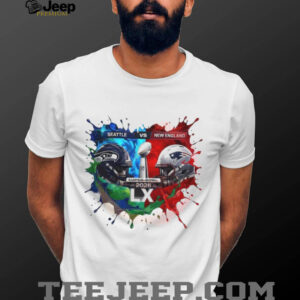 Seattle vs New England Super Bowl LX 2026 Paint Splash T shirt