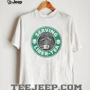 Serving Liber Tea Managed Democracy Coffee Logo Parody T Shirt
