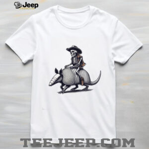 Skeleton Cowboy Riding an Armadillo Western Graphic T Shirt Skeleton Cowboy Riding an Armadillo Western Graphic T Shirt