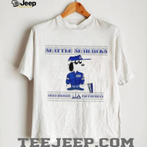Snoopy Seattle Seahawks Super Bowl LIX Champions White Graphic T Shirt Snoopy Seattle Seahawks Super Bowl LIX Champions White Graphic T Shirt