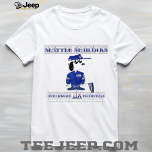 Snoopy Seattle Seahawks Super Bowl LIX Champions White Graphic T Shirt