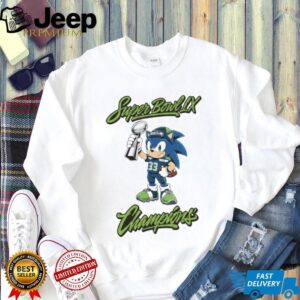Sonic the Hedgehog Seattle Seahawks Super Bowl LX Champions Trophy T Shirt Sonic the Hedgehog Seattle Seahawks Super Bowl LX Champions Trophy T Shirt