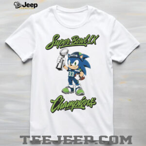 Sonic the Hedgehog Seattle Seahawks Super Bowl LX Champions Trophy T Shirt