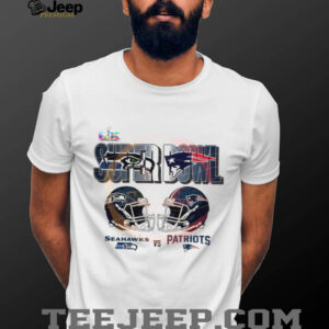 Super Bowl LIX Seattle Seahawks vs New England Patriots Helmets Graphic T shirt Super Bowl LIX Seattle Seahawks vs New England Patriots Helmets Graphic T shirt