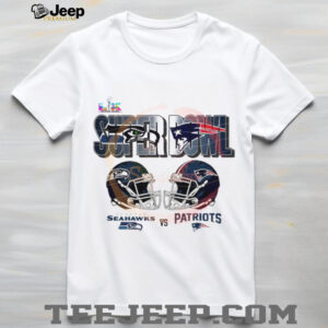 Super Bowl LIX Seattle Seahawks vs New England Patriots Helmets Graphic T shirt