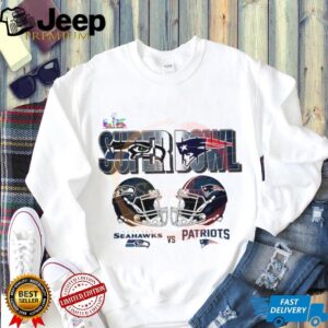 Super Bowl LIX Seattle Seahawks vs New England Patriots Helmets Graphic T shirt