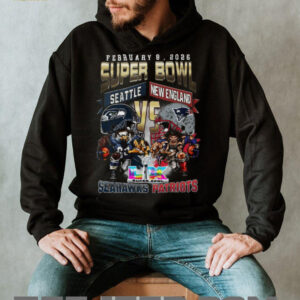 Super Bowl LX 2026 Matchup Seattle Seahawks vs New England Patriots Graphic T Shirt Super Bowl LX 2026 Matchup Seattle Seahawks vs New England Patriots Graphic T Shirt