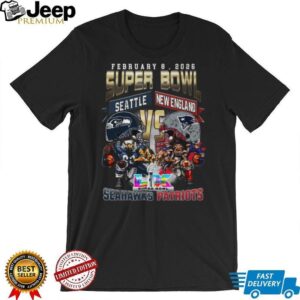 Super Bowl LX 2026 Matchup Seattle Seahawks vs New England Patriots Graphic T Shirt